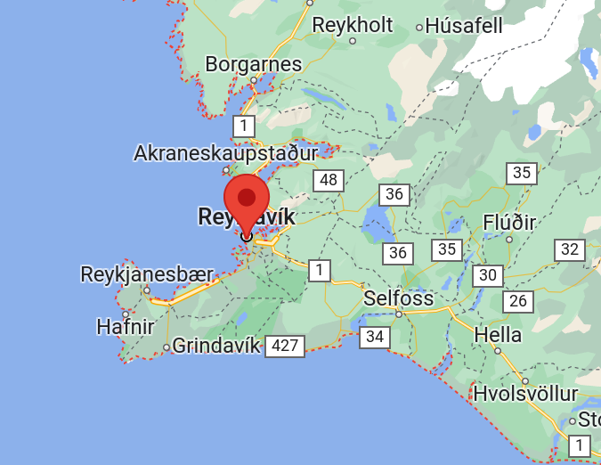 Sør-Vest-Island, kart