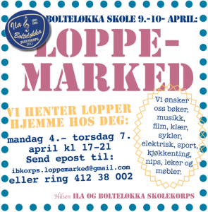 loppeplakat vår 2016: vi henter lopper hjemme hos deg 4.-7. april